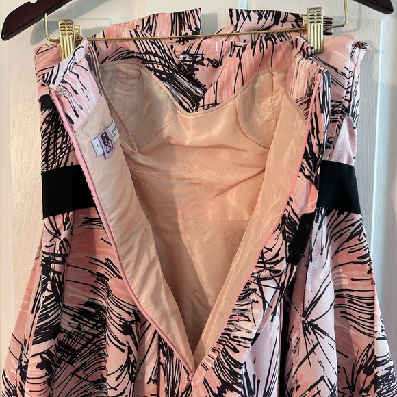 CAROLINA HERRERA 10 Silk Splash Parasol Print Strapless Cocktail Pink MADE USA - Picture 12 of 16